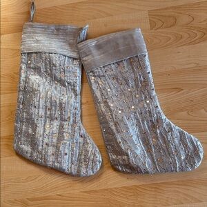 Hobby Lobby Shimmering Silver Holiday Stockings